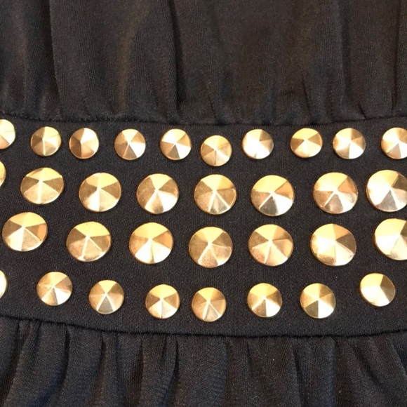 Milly SHOWSTOPPER Black dress with gold studs - Picture 3 of 5